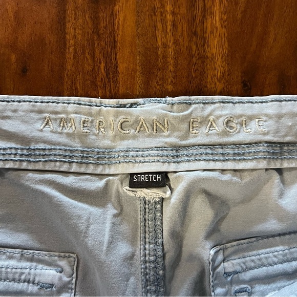 American Eagle Blue Snappy Stretch Baggy Cargo Jogger Pants size 12 - Picture 10 of 16